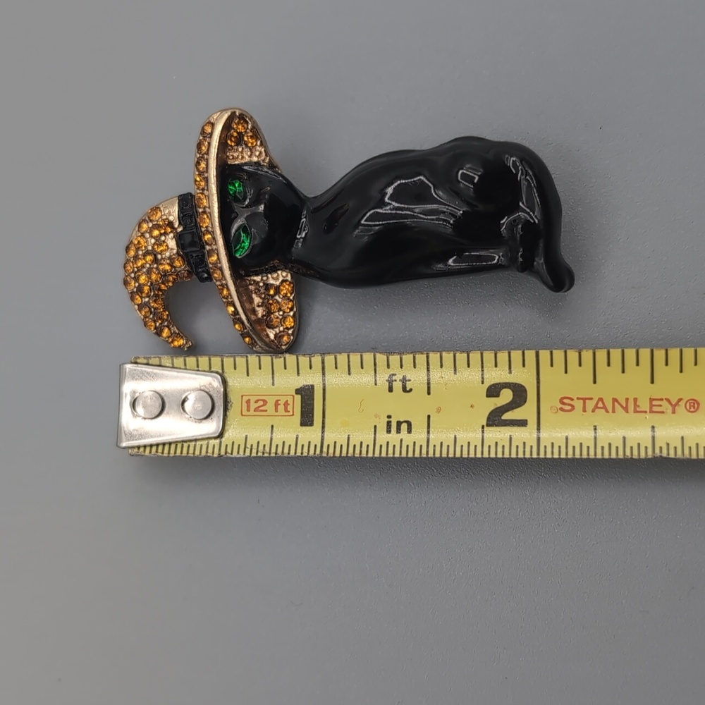 NWOT Statement Halloween Jewelry Black Cat Brooch with Black Cat Earrings - Picture 9 of 9